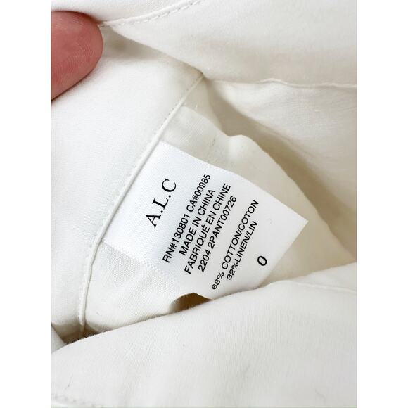 A.L.C. Emilio White Foldover Tie Waist Wide Leg Pants Size 0 NWD - Picture 5 of 7